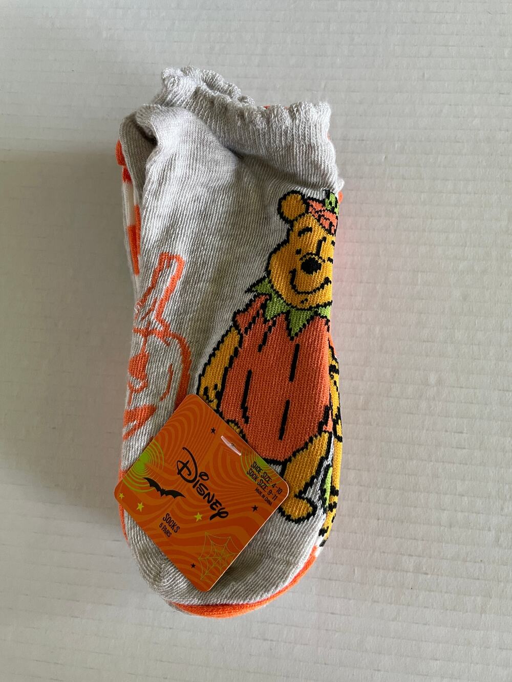 Disney Winnie The Pooh Halloween 5 Pair Ankle Socks